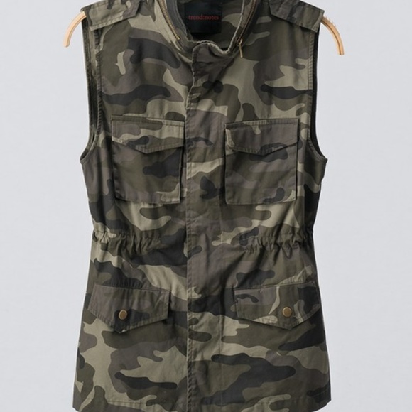 NEW LOVE TREE CAMOUFLAGE MILITARY ANORAK ARMY VEST shirt jacket wrap USA SM-2XL - Picture 5 of 8